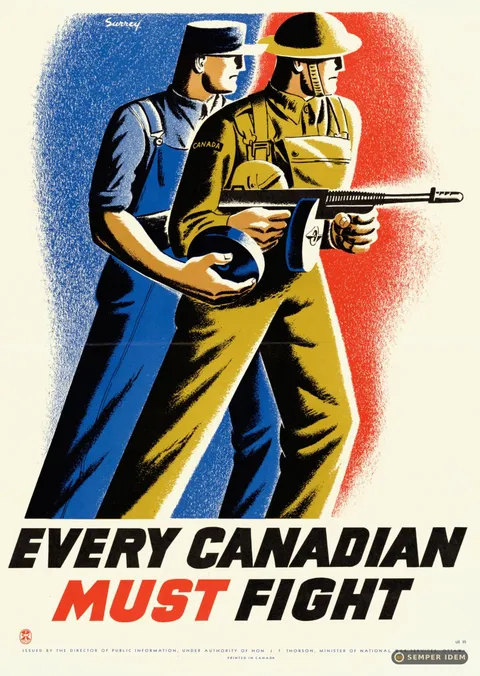 Плакат: «Every Canadian Must Fight»